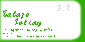 balazs koltay business card